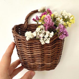 Hanging storage bag, baby toy storage, wall hanging basket, pocket nursery organizer, wicker kids room storage