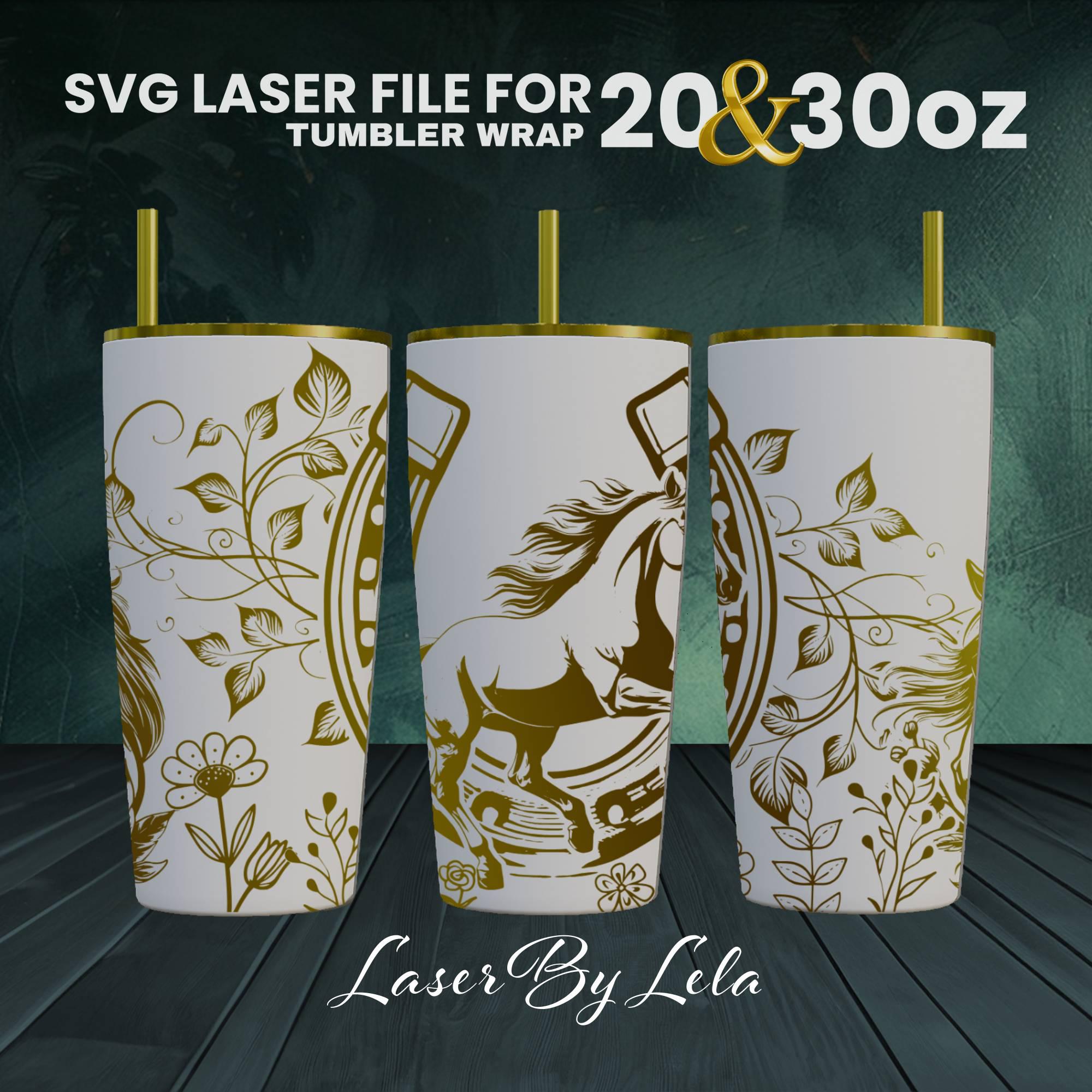 Horse Laser Engraved Tumbler Wrap Design: 20oz 30oz SVG File - Etsy