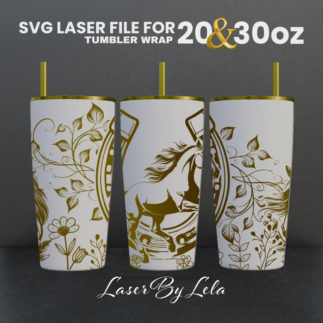 Horse Laser Engraved Tumbler Wrap Design: 20oz 30oz SVG File - Etsy