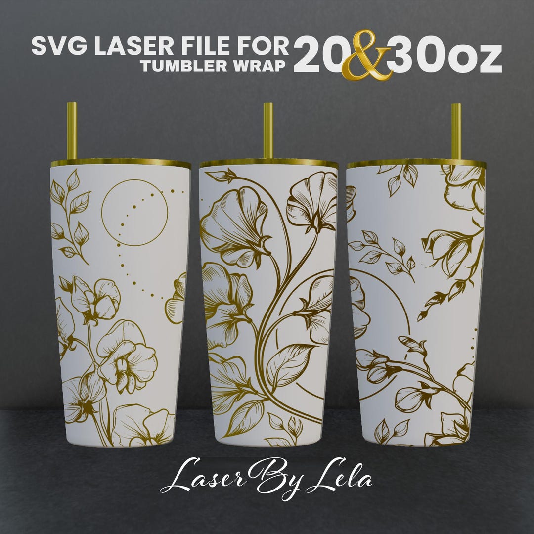 Sweet Pea Laser Engraved Tumbler Wrap Design: 20 & 30 Oz SVG File - Etsy