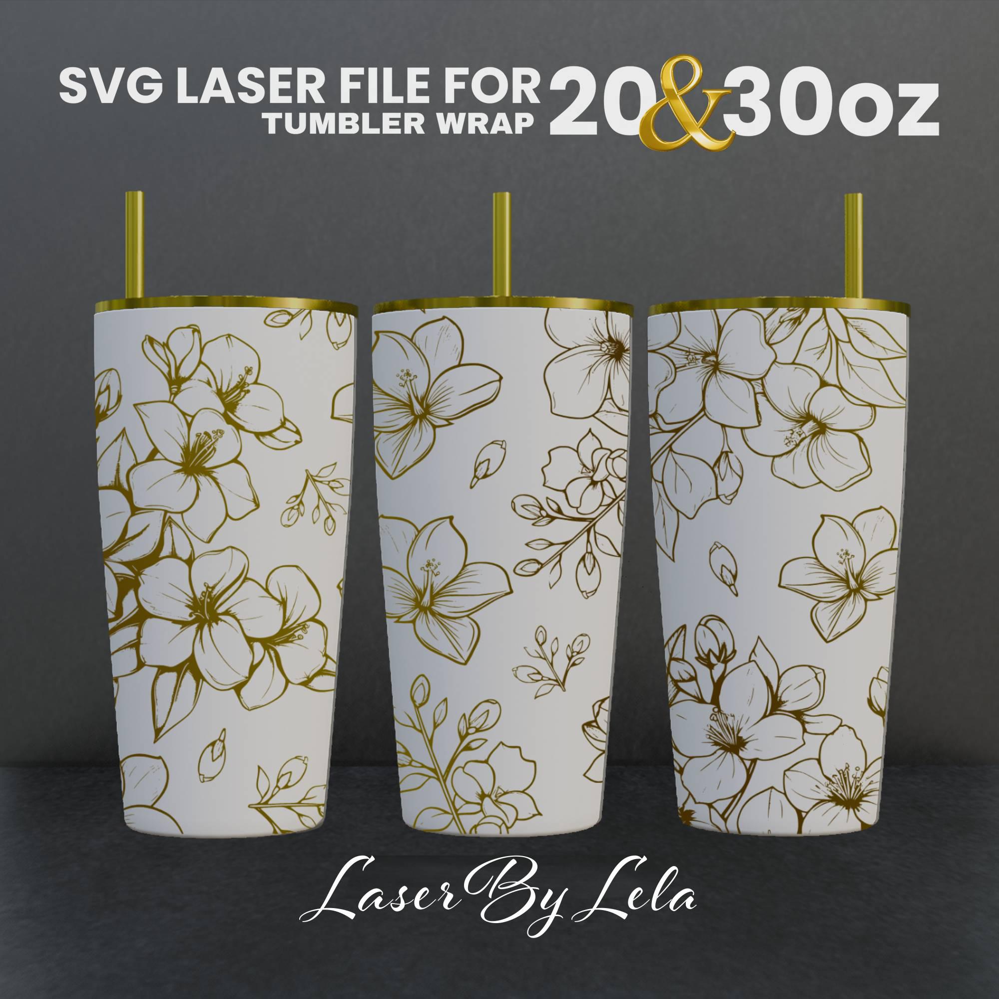 Jasmine Laser Engraved Full Wrap Design for 30 and 20 Oz Tumbler ...