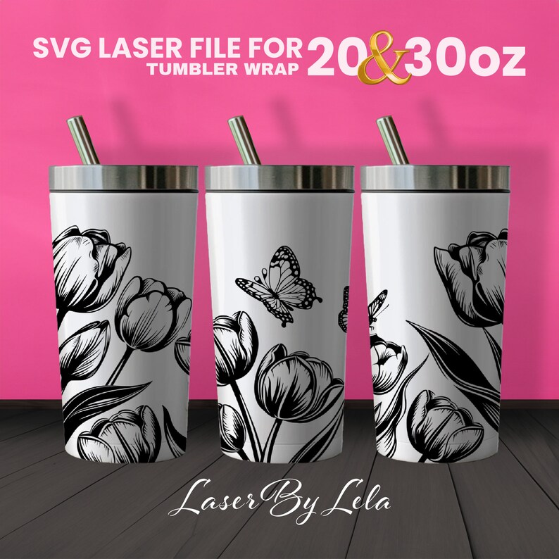 Tulip Laser Engraved Tumbler Wrap SVG File (20 & 30 Oz) - Etsy