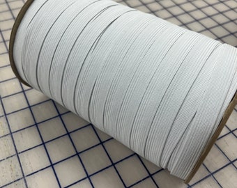 1/2" White Polybraid Elastic Spool - 144 yard spool