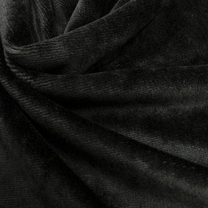 Black Bamboo Velour Fabric