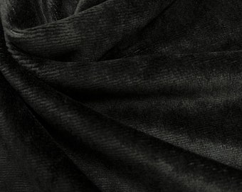 Black Bamboo Velour Fabric