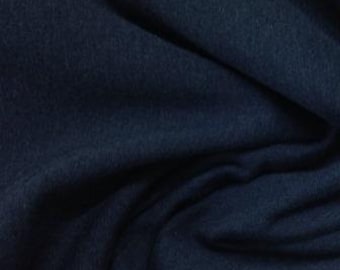 Navy Tencel/Organic Cotton/Spandex Fleece Fabric