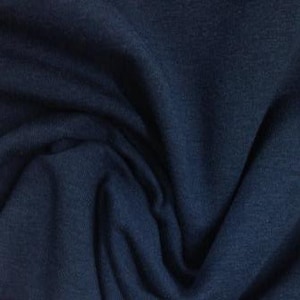 Navy Bamboo Stretch Fleece Fabric