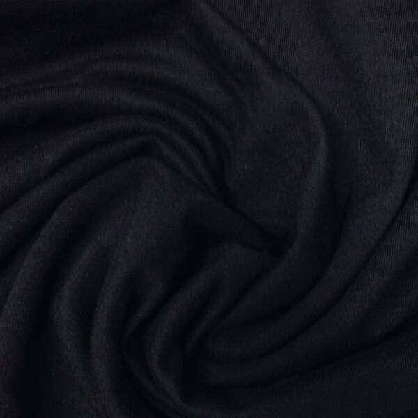 Black Bamboo Stretch French Terry Fabric - 265 GSM