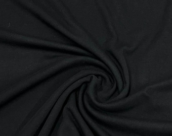 Black Organic Cotton Interlock Fabric - Grown in the USA