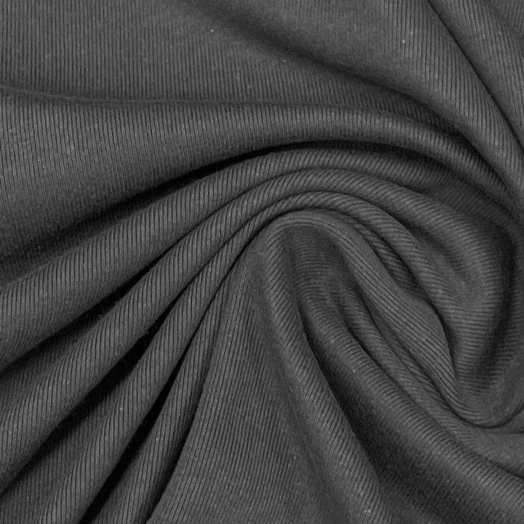 Grogram Cloth Graphite Organic Cotton Rib Knit Fabric - Grown in the USA - 200 GSM - Etsy