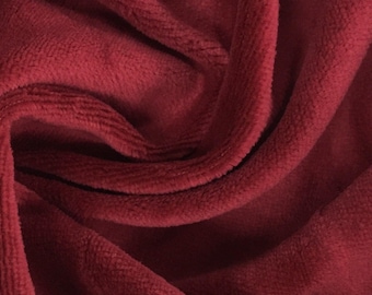 Burgundy Cotton Velour Fabric