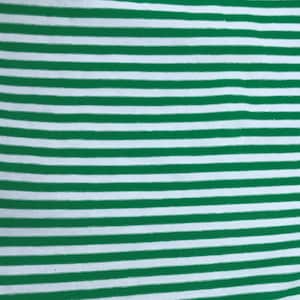 Green and White 1/8&quot; Stripes on Cotton/Spandex Jersey