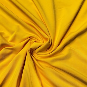 Bright Gold Bamboo Stretch French Terry Fabric - 300 GSM