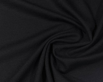 Black Merino Wool/Spandex Jersey Fabric