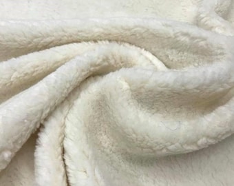 Heavy Natural Organic Cotton Sherpa Fabric - 600 GSM