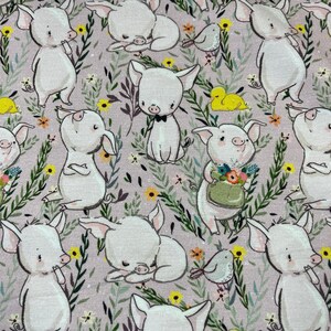 Piglet on Pink Bamboo/Spandex Jersey Fabric