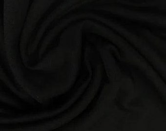 Black Tencel/Organic Cotton/Spandex Fleece Fabric