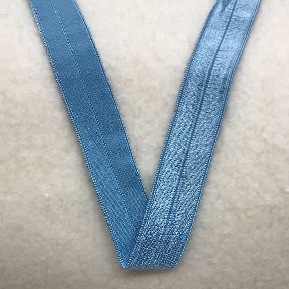 5/8 Shiny Fold Over Elastic-Arctic Blue