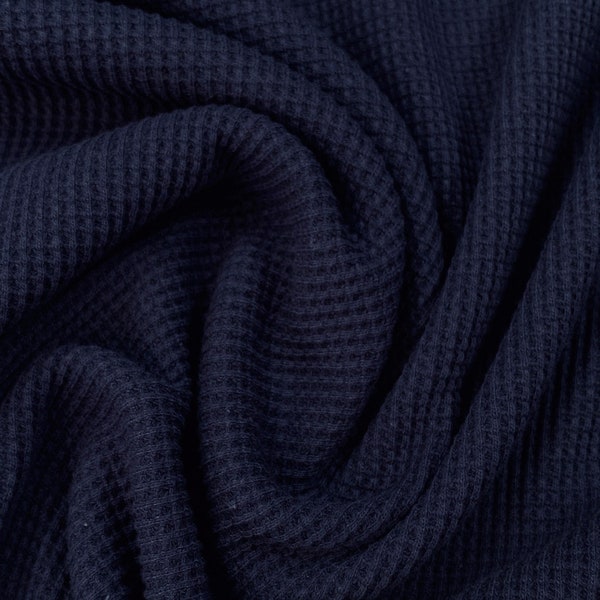 Marine Organic Cotton Waffle Thermal Fabric - Grown in the USA