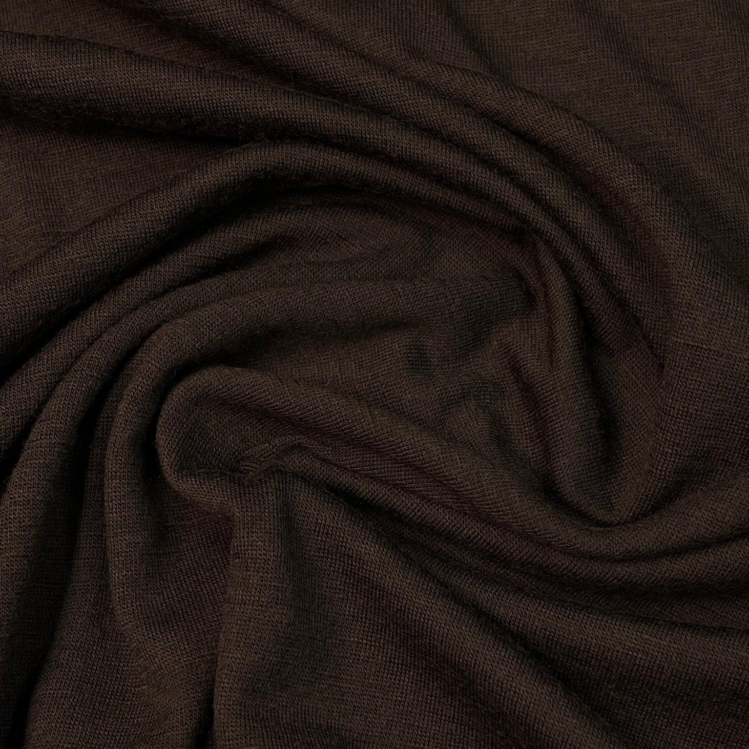 Espresso 100% Washable Merino Wool Jersey Fabric - 200 GSM by Telio