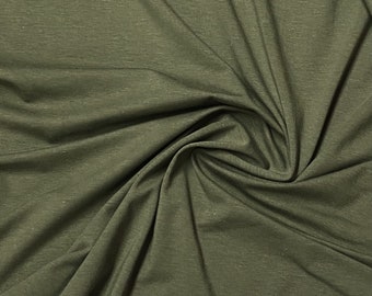 Olive Bamboo Stretch French Terry Fabric