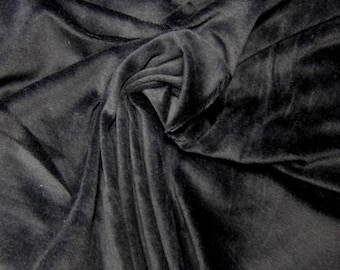 Black Cotton Velour Fabric