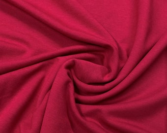 Raspberry Bamboo Stretch French Terry Fabric