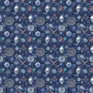 Pirate Skulls on Organic Cotton/Spandex Jersey Fabric