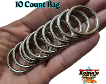 Chrome round metal ring. zinc die cast 10 count bag crafting hardware ring for tack crochet sewing projects