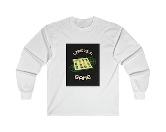 Life is a Game - uniseks ultrakatoen bijtshirt met lange mouwen, vaderdagcadeau, vaderdagcadeau, vaderdagcadeau