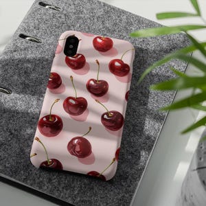 Telefoonhoesje, realistische rode kersenrode stevige hoesjes, mobiel hoesje, mobiel hoesje, sterke hoes, coole accessoires, duurzame schaal, aanpasbare huid