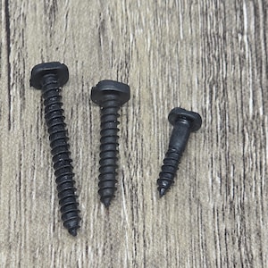 Rustic Black Wood Screw: Decorative Hardware for Cabinets, Drawers, and Doors - Choose Size