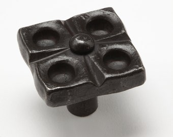 1 Flower Knob Wrought Iron Kitchen Cabinet Hardware Etsy