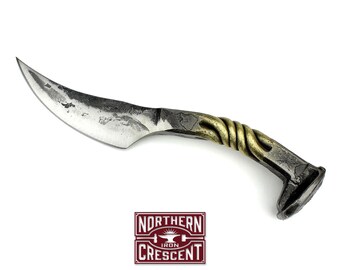 Hand forged knives for men, handmade knife, knife made by a blacksmith, unique knives, cool gifts for men, Railroad Spike Knife, K17