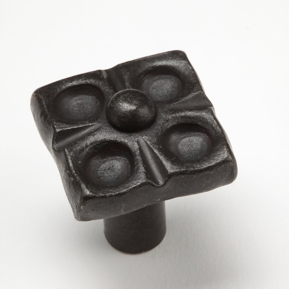 1 Flower Knob Wrought Iron Kitchen Cabinet Hardware Etsy