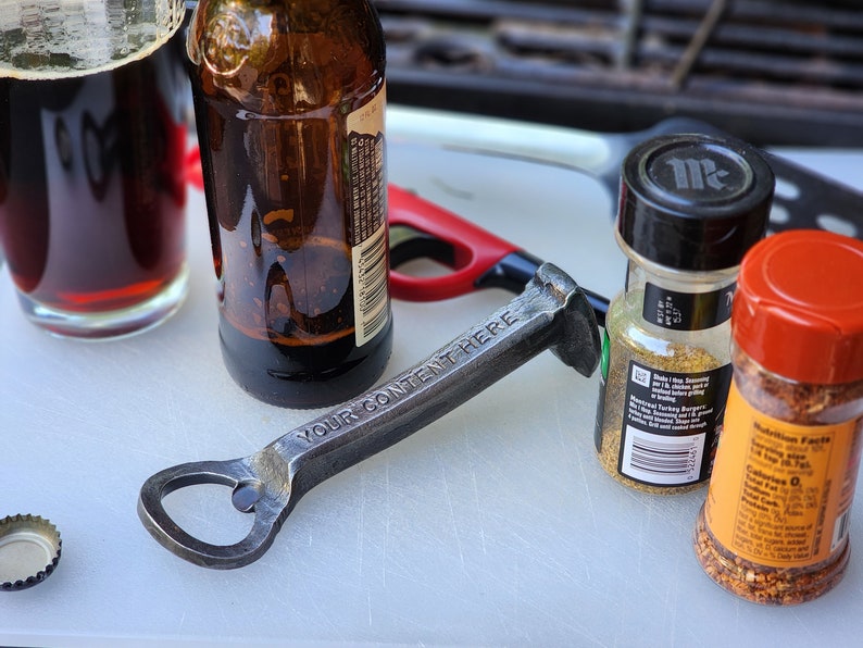 6th anniversary gift for him, 11th anniversary gift for him, Iron gifts for men, steel gifts for men, Railroad Spike Bottle Opener B16 image 4