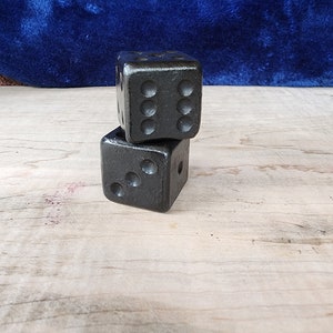 Game Dice, novelty dice, 6th anniversary gift, 11th anniversary gift, dice games, gift for game lovers, board games, Oversized Iron Dice, D1 image 4