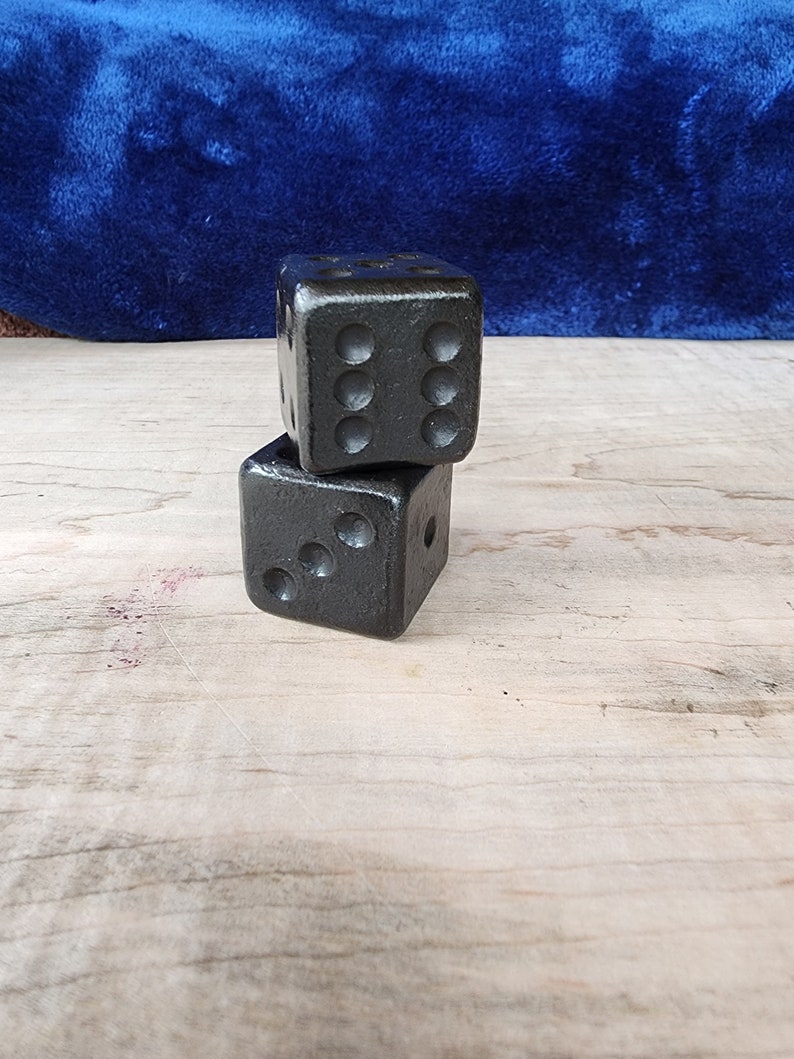 Game Dice, novelty dice, 6th anniversary gift, 11th anniversary gift, dice games, gift for game lovers, board games, Oversized Iron Dice, D1 image 4