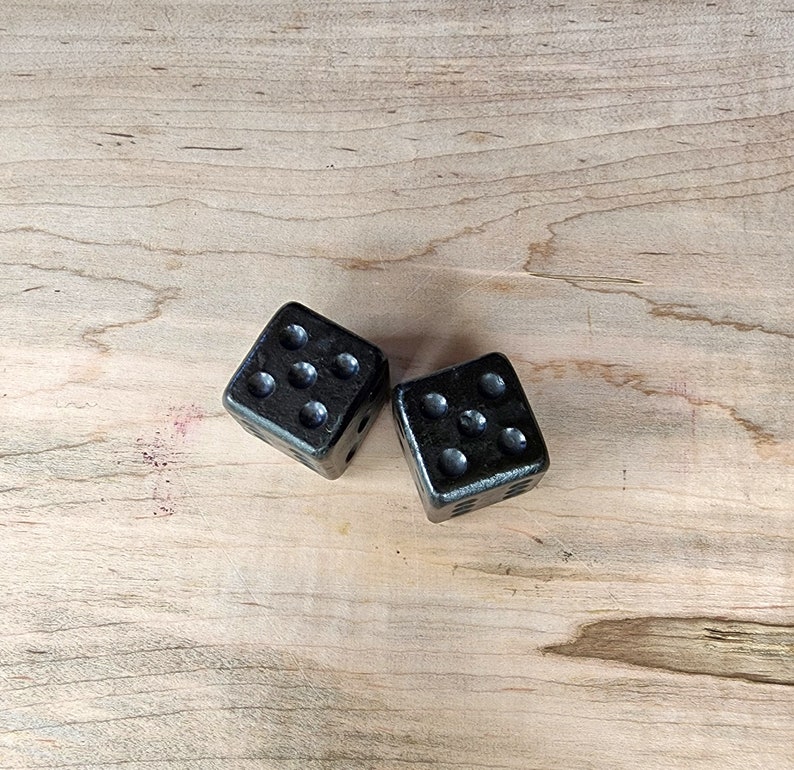 Game Dice, novelty dice, 6th anniversary gift, 11th anniversary gift, dice games, gift for game lovers, board games, Oversized Iron Dice, D1 image 3