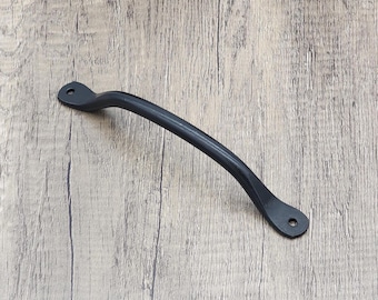 Tiradores y pomos de hierro forjado para gabinetes - Herrajes de cocina rústicos - Herrajes artesanales para gabinetes - Tiradores rústicos negros para gabinetes