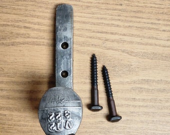 Rustic Heavy-Duty Wall Hook for Coats, Towels, Mudroom, Industrial Decor, Railroad Spike Hook