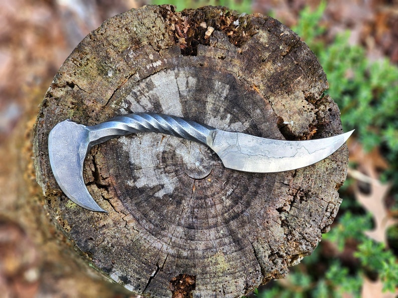 Unique gift for men, double bladed knife, Unique Knives for Collectors, cool gift for men, Knife collector gift, Railroad Spike Knife, K5 image 3