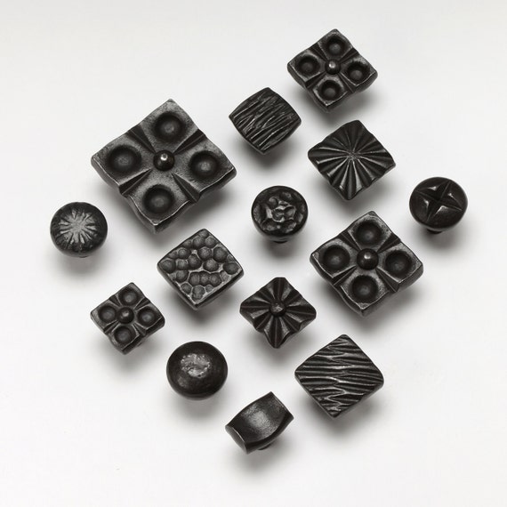 1 Flower Knob Wrought Iron Kitchen Cabinet Hardware Etsy