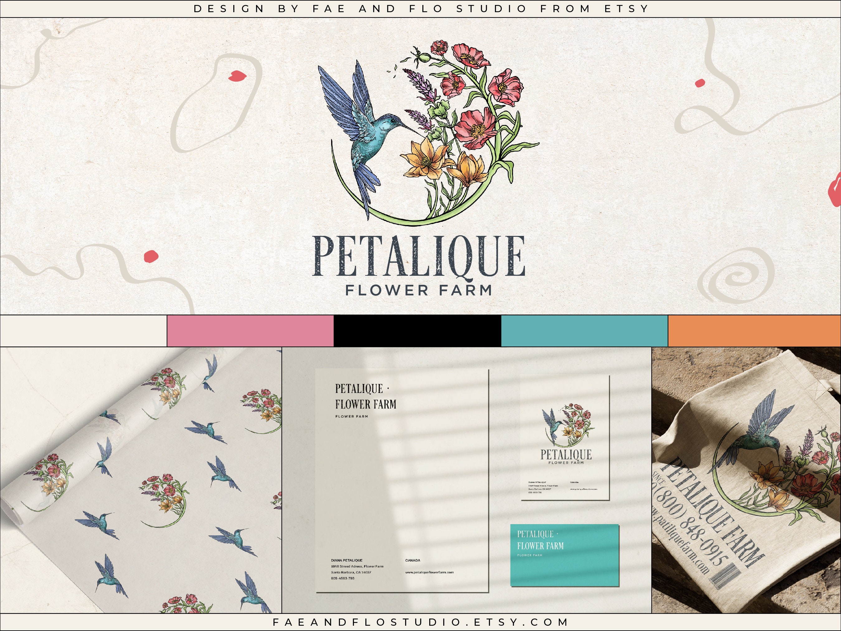 Premade Flower Farm Logo Design, Garden Logo, Flower Gardening Logo ...