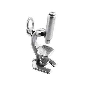 Sterling Silver Charm Microscope .925 Small Science Pendant
