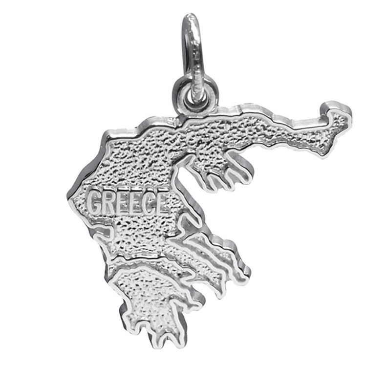 Greece Map Of Sterling Silver Bracelet Charm Solid .925 Greek Travel Souvenir Europe Mediterranean