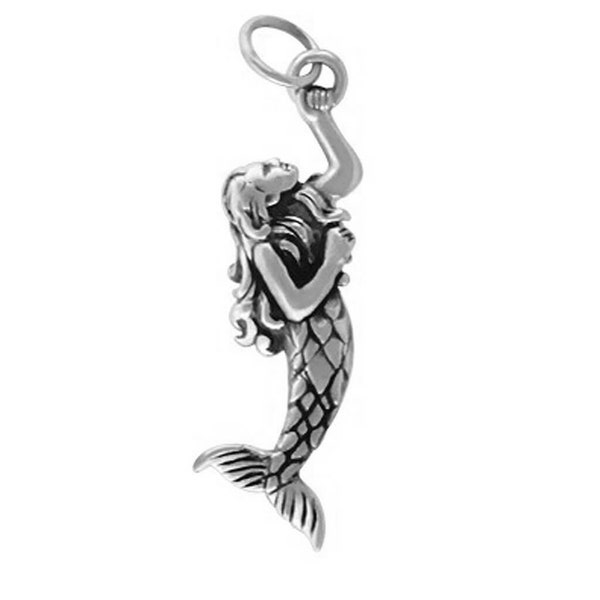 Sterling Silver Charm Mermaid .925 Pendant