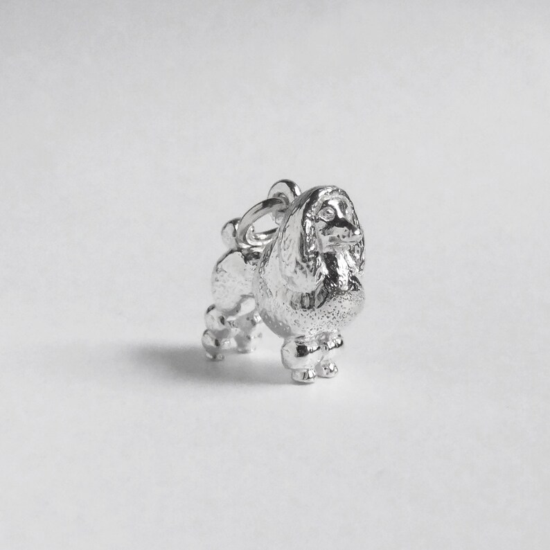 Poodle Dog Charm Sterling Silver Solid .925 Pendant