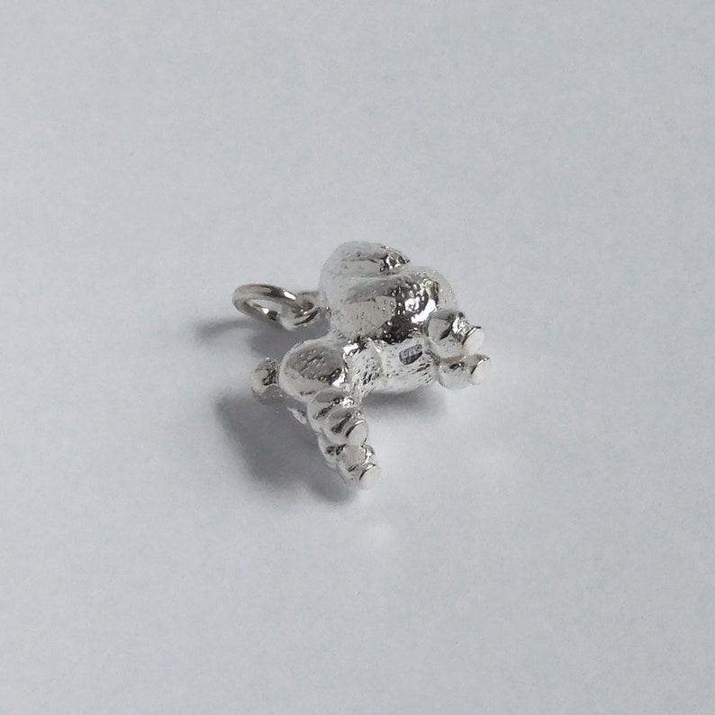 Poodle Dog Charm Sterling Silver Solid .925 Pendant