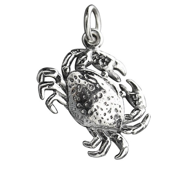 Sterling Silver Charm Crab .925 Cancer Zodiac Pendant